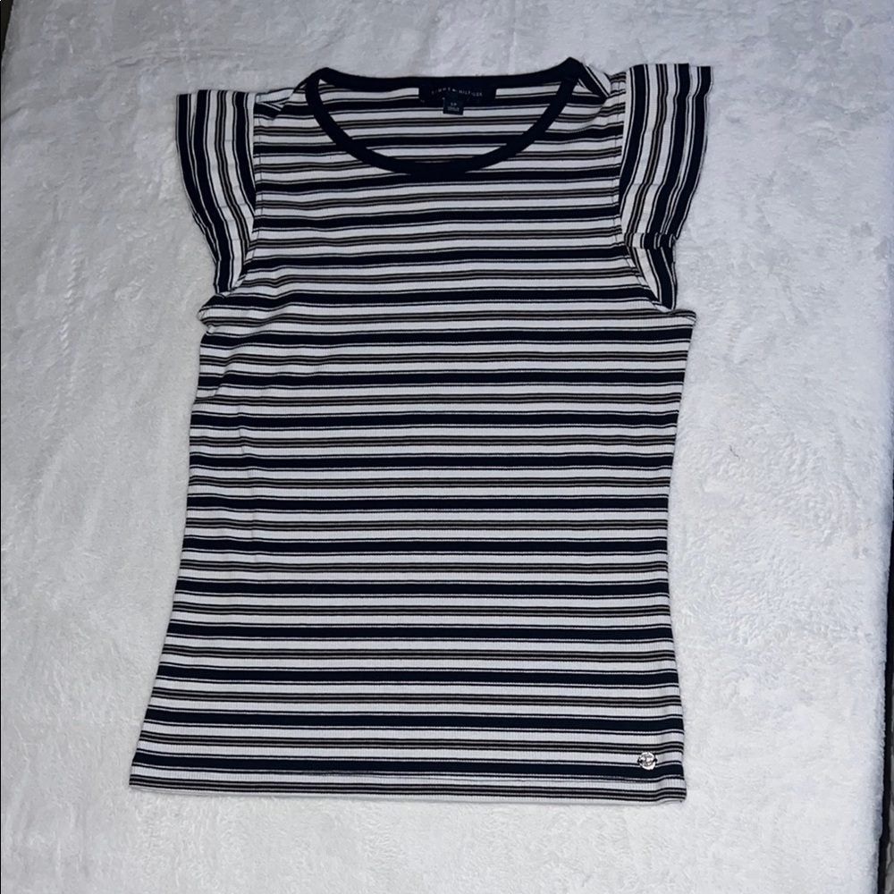 Tommy Hilfiger /Striped Black and White Women's Top S/P Size.